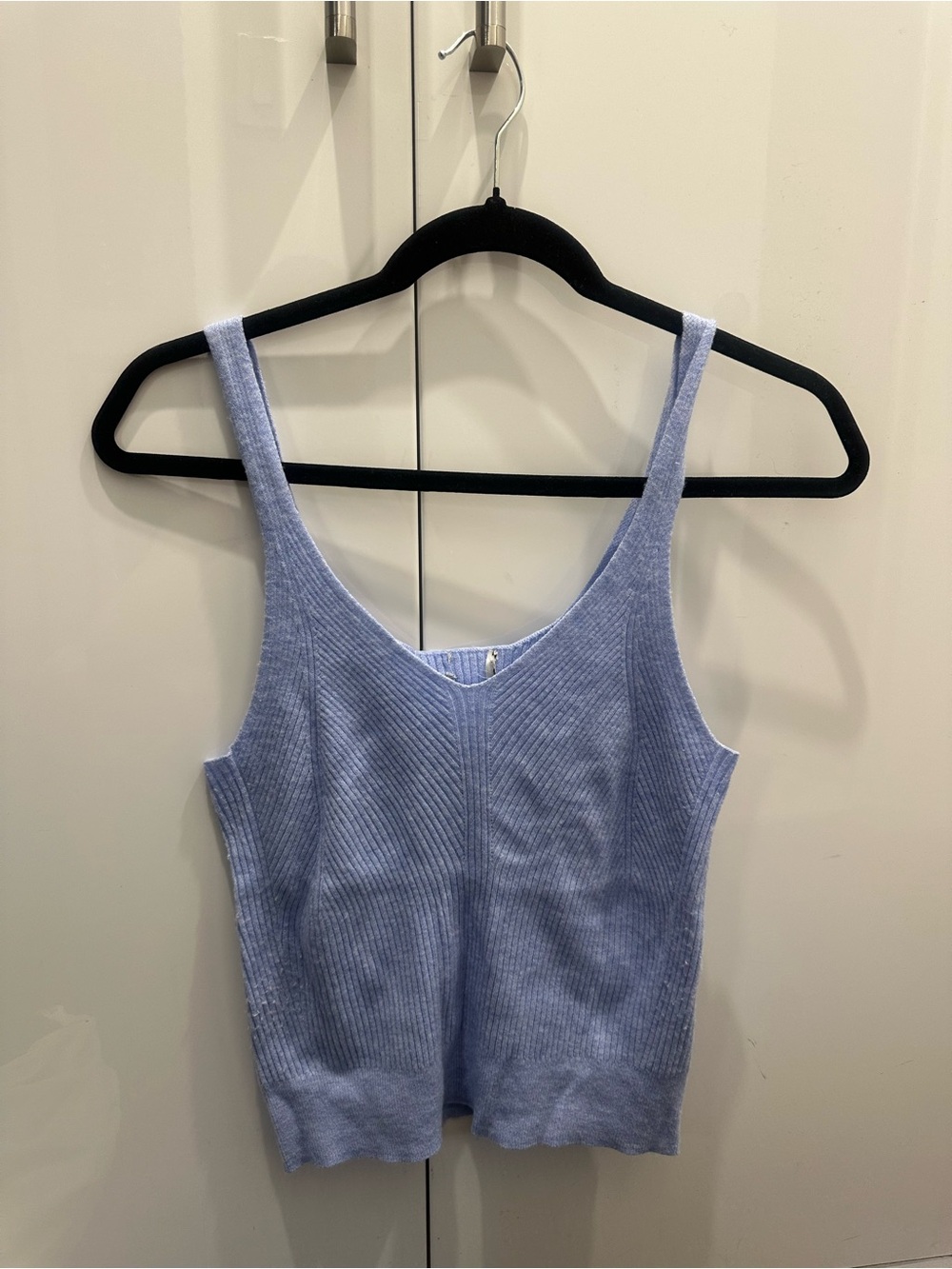 Free People Powder Blue Ribbed Tank Top
